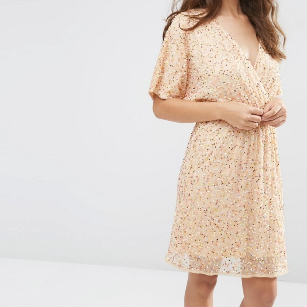 Brand New Sequin Kimono Mini Dress